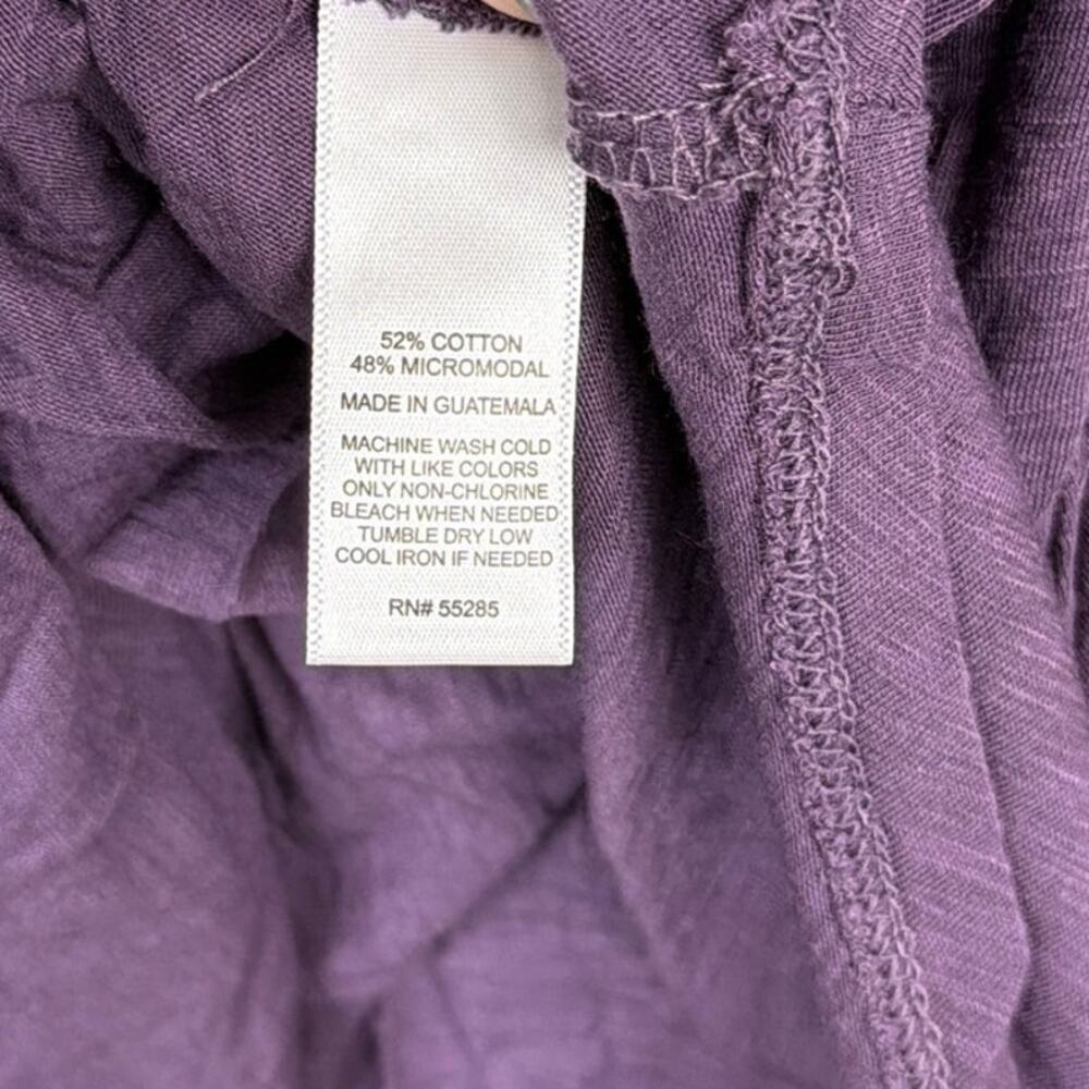 Express Womens Shirt Purple Cold Shoulder Flared Sleeve Modal Scoop Neck Large - Picture 6 of 11